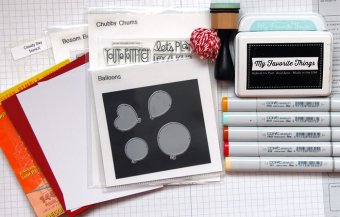 Collection of supplies for chick card